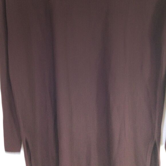 Eileen Fisher Womens Tunic Sweater Merino Wool Long Sleeves Brown Size Large - Picture 2 of 16